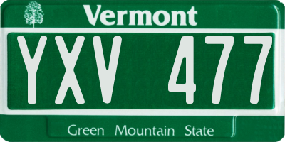 VT license plate YXV477