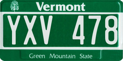 VT license plate YXV478
