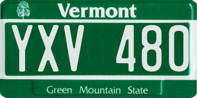 VT license plate YXV480