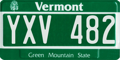 VT license plate YXV482