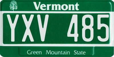 VT license plate YXV485
