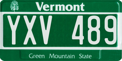 VT license plate YXV489
