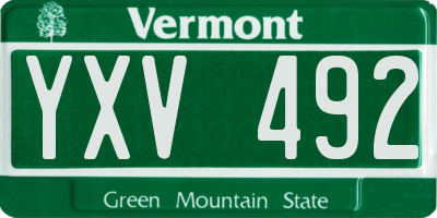 VT license plate YXV492