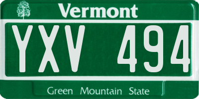 VT license plate YXV494