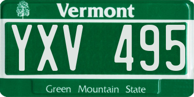 VT license plate YXV495