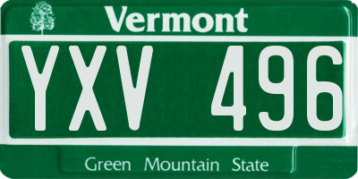 VT license plate YXV496