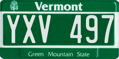 VT license plate YXV497