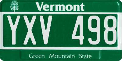 VT license plate YXV498