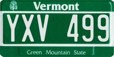 VT license plate YXV499