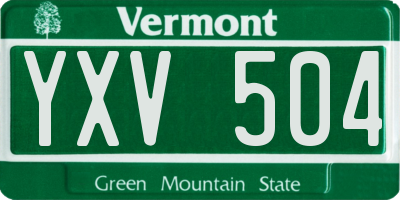 VT license plate YXV504