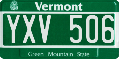 VT license plate YXV506