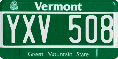 VT license plate YXV508