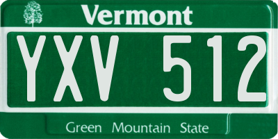 VT license plate YXV512