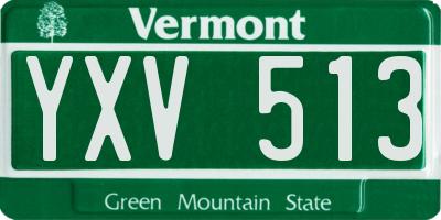 VT license plate YXV513