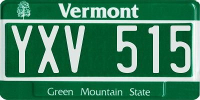 VT license plate YXV515