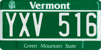 VT license plate YXV516