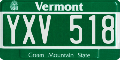 VT license plate YXV518