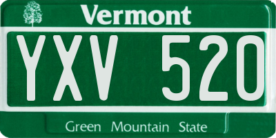 VT license plate YXV520