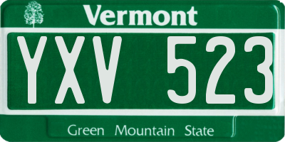 VT license plate YXV523