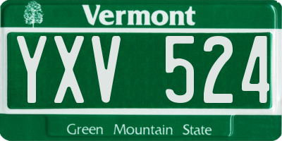 VT license plate YXV524