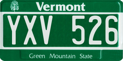 VT license plate YXV526