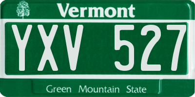 VT license plate YXV527