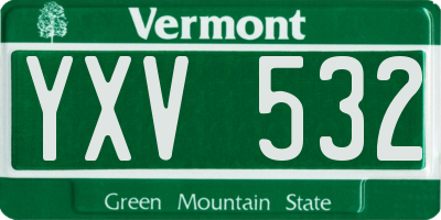 VT license plate YXV532