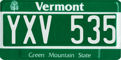 VT license plate YXV535