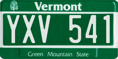 VT license plate YXV541