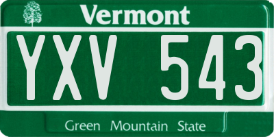 VT license plate YXV543