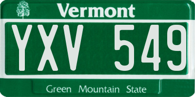 VT license plate YXV549