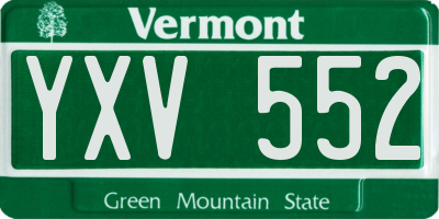 VT license plate YXV552