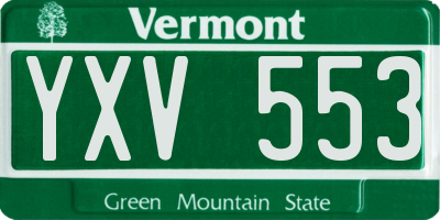 VT license plate YXV553