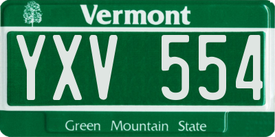VT license plate YXV554