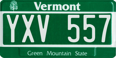 VT license plate YXV557