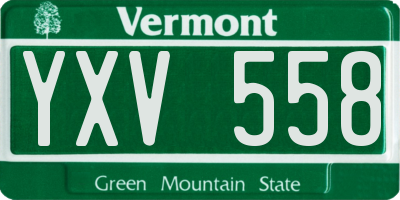 VT license plate YXV558