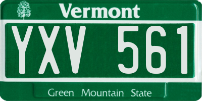 VT license plate YXV561