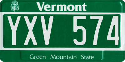 VT license plate YXV574