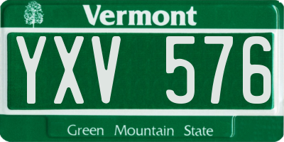 VT license plate YXV576