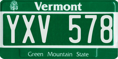 VT license plate YXV578