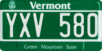 VT license plate YXV580