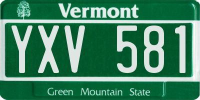 VT license plate YXV581