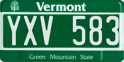 VT license plate YXV583