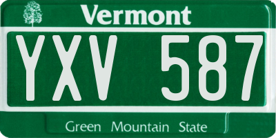 VT license plate YXV587
