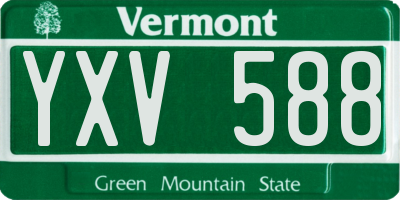 VT license plate YXV588