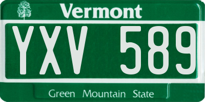 VT license plate YXV589