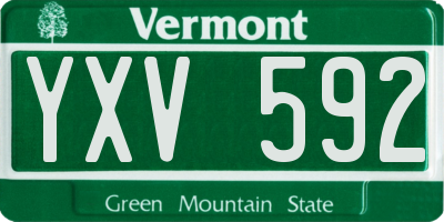 VT license plate YXV592