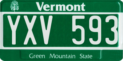 VT license plate YXV593