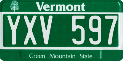 VT license plate YXV597