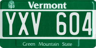 VT license plate YXV604
